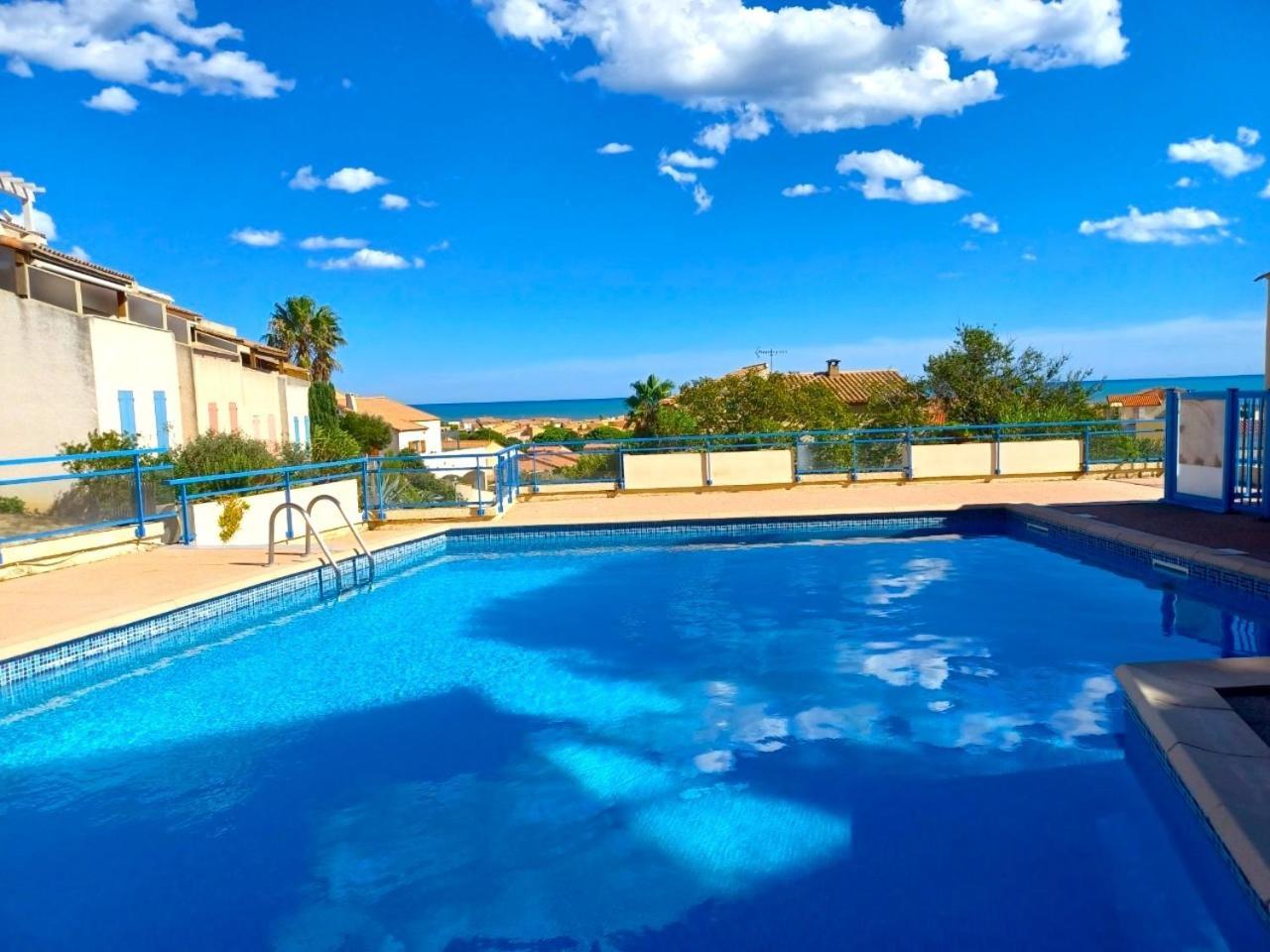 Plain-Pied Jardin 6 Personnes Clim Vue Mer Parking Wifi Terrasse Piscine Dans La Residence Saint-Pierre-la-Mer  Ngoại thất bức ảnh