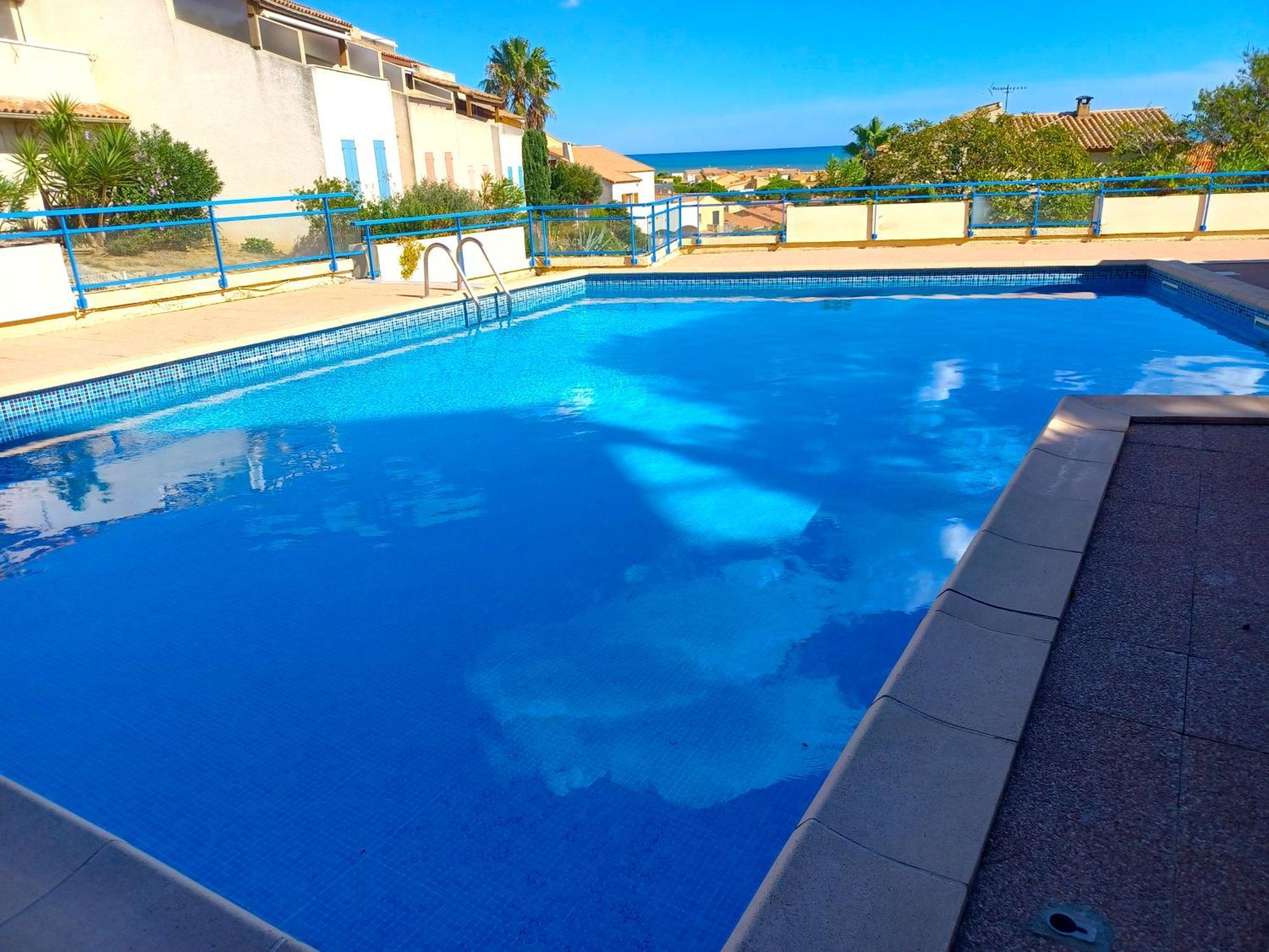 Plain-Pied Jardin 6 Personnes Clim Vue Mer Parking Wifi Terrasse Piscine Dans La Residence Saint-Pierre-la-Mer  Ngoại thất bức ảnh