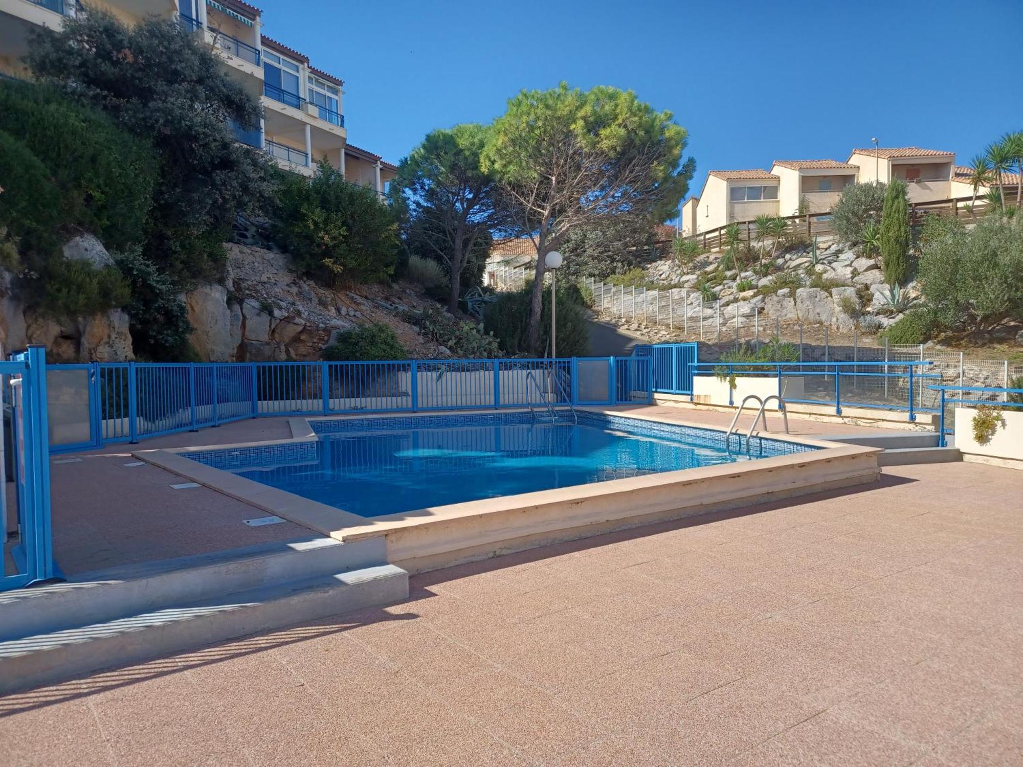 Plain-Pied Jardin 6 Personnes Clim Vue Mer Parking Wifi Terrasse Piscine Dans La Residence Saint-Pierre-la-Mer  Ngoại thất bức ảnh