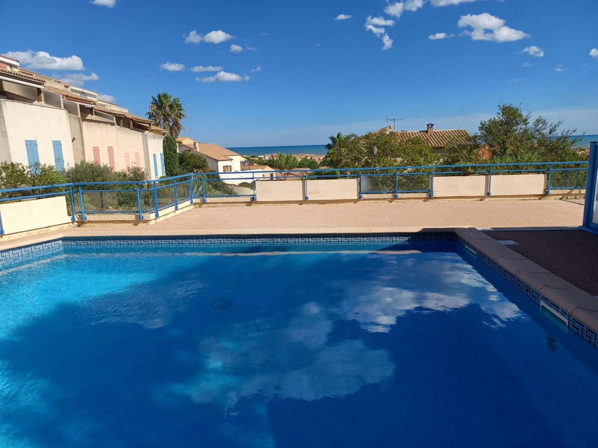 Plain-Pied Jardin 6 Personnes Clim Vue Mer Parking Wifi Terrasse Piscine Dans La Residence Saint-Pierre-la-Mer  Ngoại thất bức ảnh